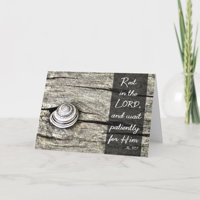 "Wait Patiently for Him" - Scripture Card (Front)