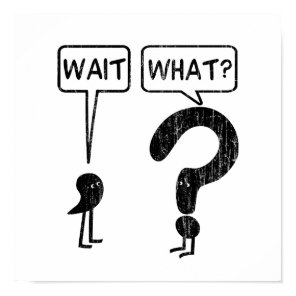 Wait, What? Grammar Humor Blue Poster