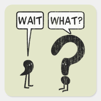 Wait What Grammar Spelling Square Sticker