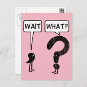 Wait, What? Pink Postcard (Front/Back)