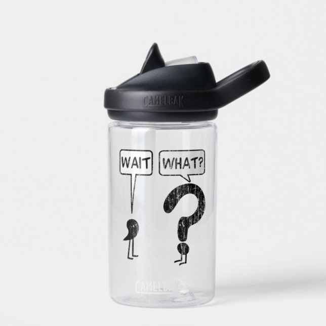 Wait, What? Stainless Steel Water Bottle (Left)