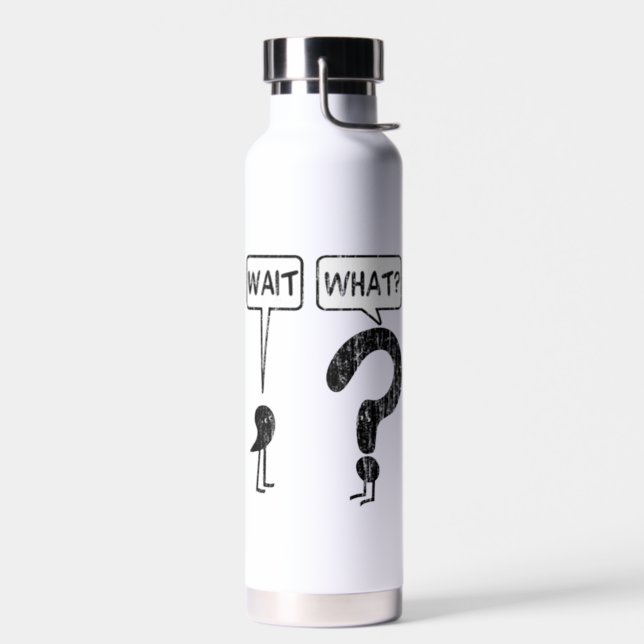 Wait, What? Stainless Steel Water Bottle (Left)