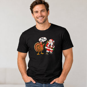 Wait Your Turn Santa – Funny Thanksgiving Turkey Tri-Blend Shirt
