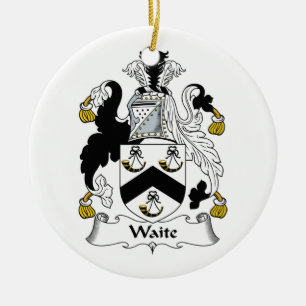 Waite Family Crest Ceramic Ornament