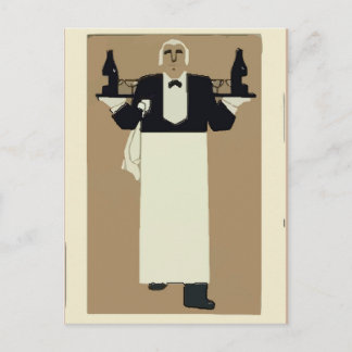 Waiter, Add text Postcard