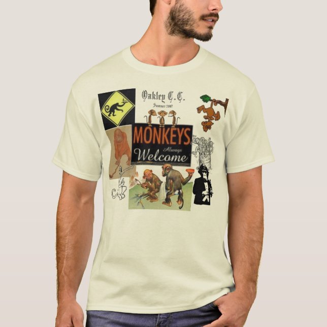 waiter, monkey, golfing monkey, T-Shirt (Front)