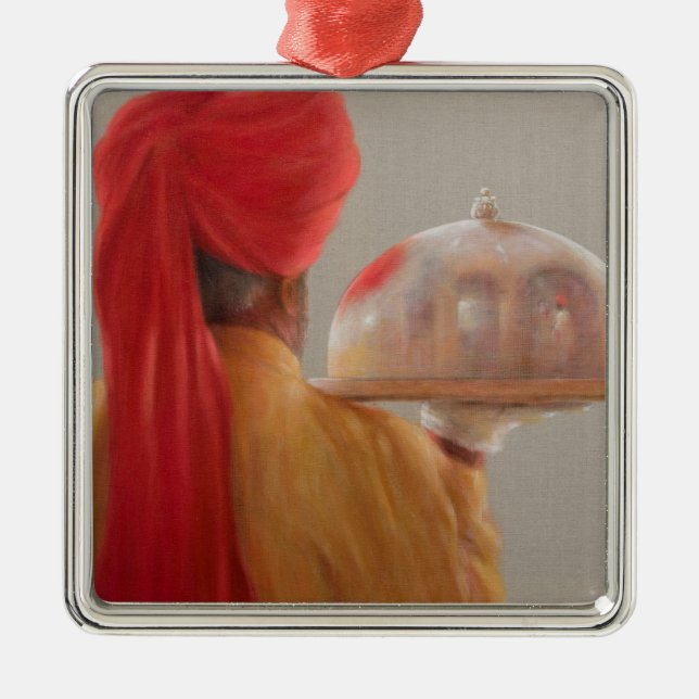 Waiter Rambagh Palace 2010 Metal Ornament (Front)