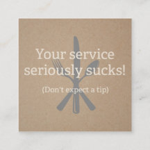 Waiter, Server, Bad Service Calling Card