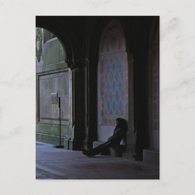 Waiting at Bethesda Terrace Postcard (Front)