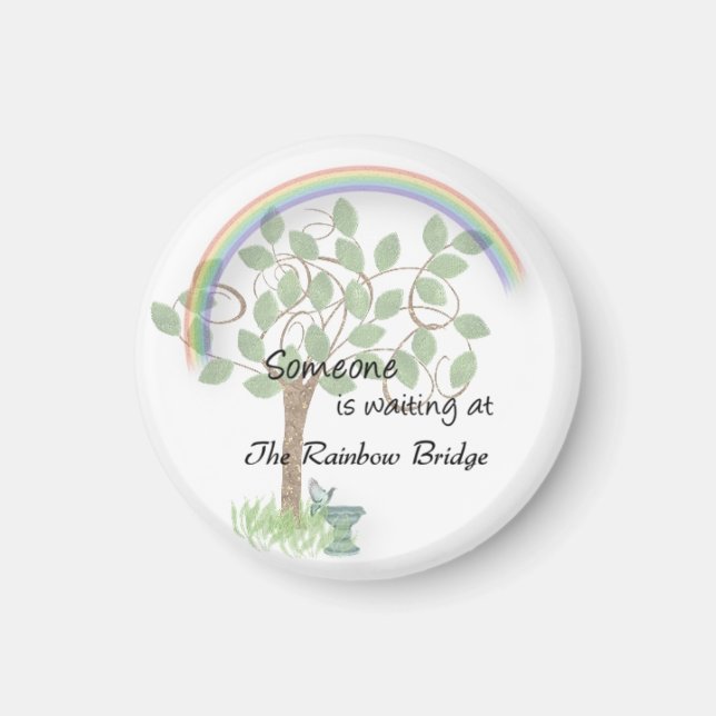 Waiting at Rainbow Bridge pet loss magnet (Front)