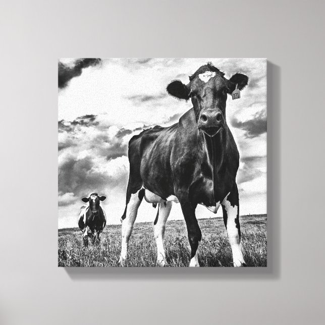 Waiting BW Crop Canvas Print (Front)