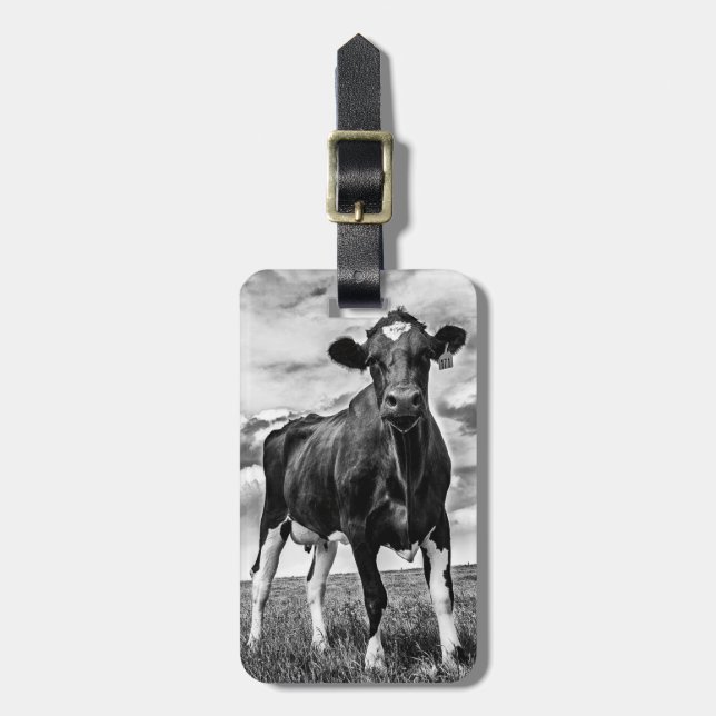 Waiting BW Crop Luggage Tag (Front Vertical)
