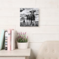 Waiting BW Crop Square Wall Clock | Zazzle