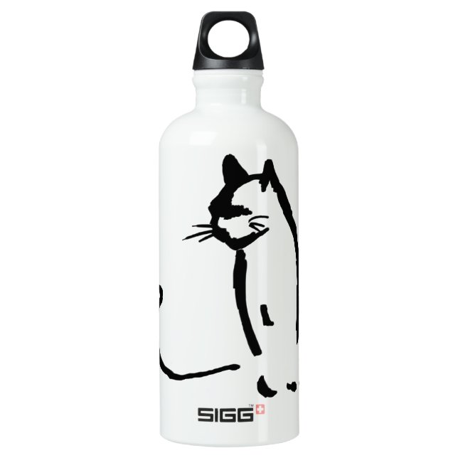 Waiting Cat Water Bottle (Front)