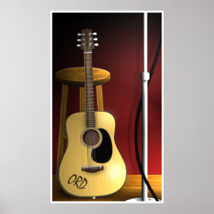 Waiting Encore Acoustic Guitar Poster