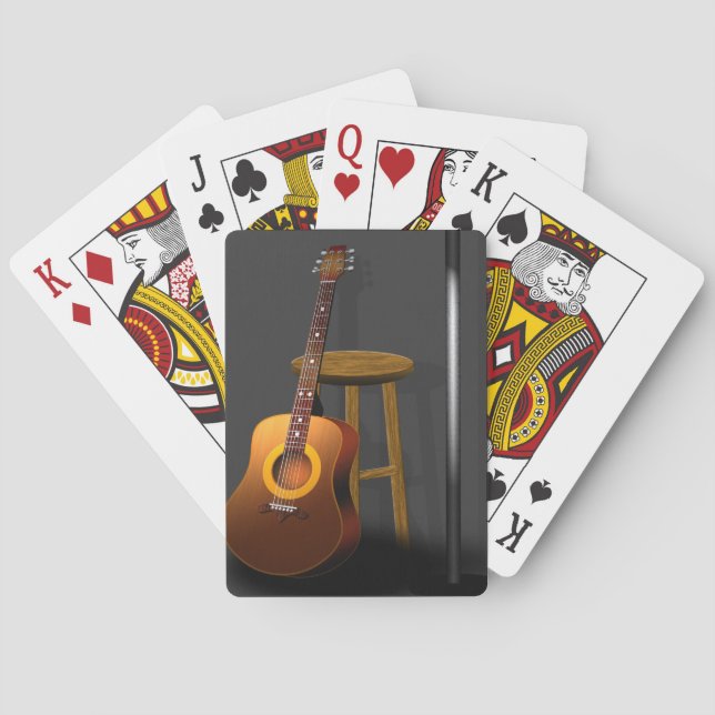 Waiting Encore Guitar Stool and Mike Poker Cards (Back)