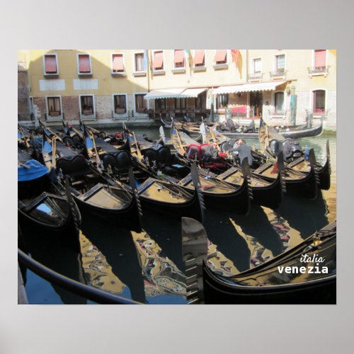 Waiting for a Fare __ Gandolas in Venice Poster