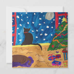 Waiting For Christmas Flat Christmas Card