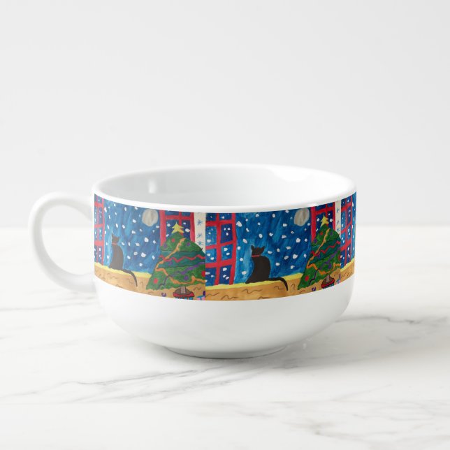 Waiting For Christmas Soup Mug (Right)