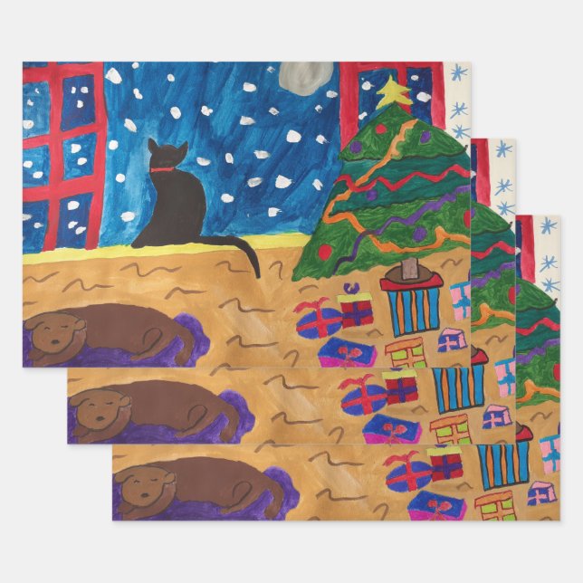 Waiting For Christmas Wrapping Paper Sheets (Set)