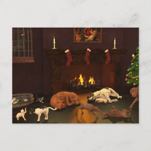 Waiting For Father Christmas Postcard