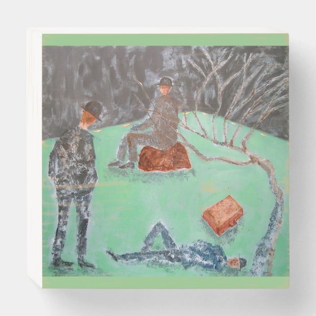 WAITING FOR GODOT Wood Box Sign (Front Horizontal)