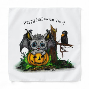 Waiting for Halloween , Cute Bat and Raven Bandana