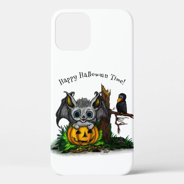 Waiting for Halloween , Cute Bat and Raven Case-Mate iPhone Case (Back)