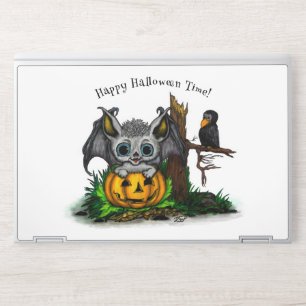 Waiting for Halloween , Cute Bat and Raven HP Laptop Skin