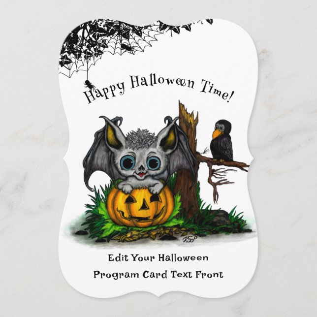Waiting for Halloween , Cute Bat and Raven Program (Front)