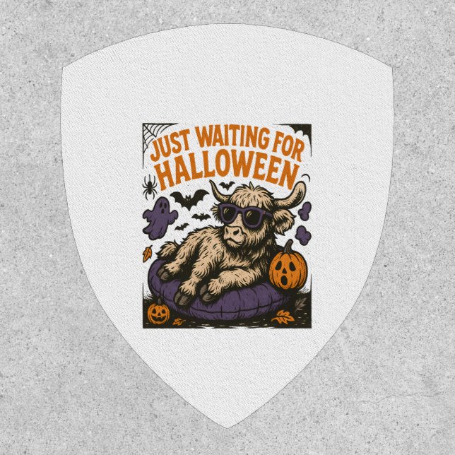 Waiting For Halloween Highland Cow Patch (Front)