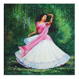 waiting for krishna in vrindavan acrylic print