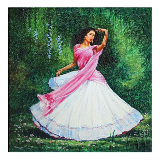 waiting for krishna in vrindavan acrylic print (Front)