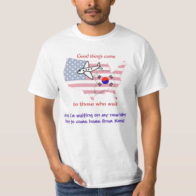 Waiting For My Baby Boy from Korea T-Shirt (Front)