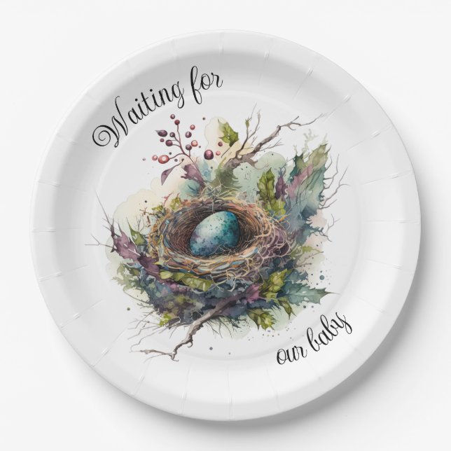 Waiting for our Baby  Paper Plates (Front)