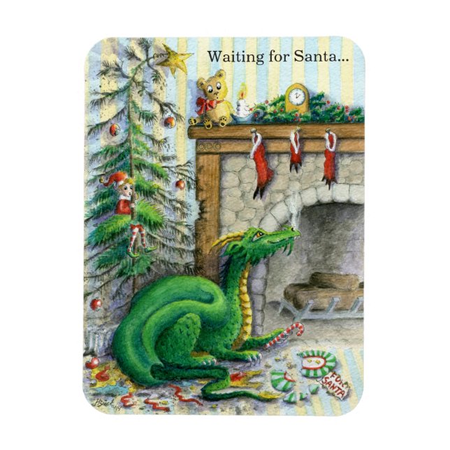 Waiting for Santa magnet (Vertical)