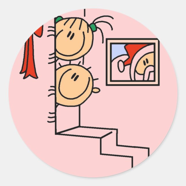 Waiting for Santa T-shirts and Gifts Classic Round Sticker (Front)