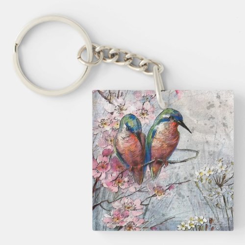 Waiting For Supper Kingfisher Bird     Keychain