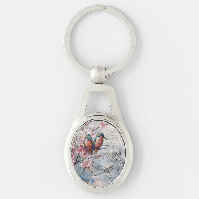 Waiting For Supper Kingfisher Bird     Keychain (Front)