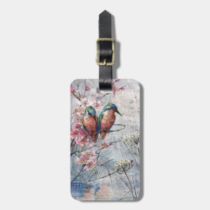 Waiting For Supper Kingfisher Bird Luggage Tag
