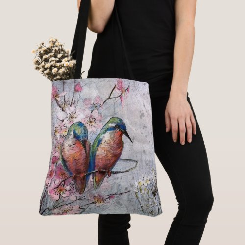 Waiting For Supper Kingfisher Bird  Tote Bag