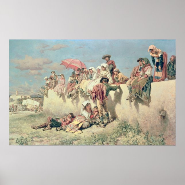 Waiting for the Blessing outside Rome Poster (Front)