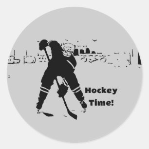Waiting for the Puck - Hockey Player Classic Round Sticker
