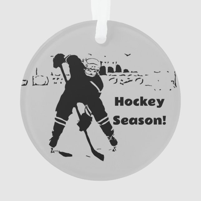 Waiting for the Puck - Hockey Player Ornament (Back)