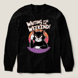 Waiting for the Weekend - Grumpy Cat Retro Sunset Tri-Blend Shirt