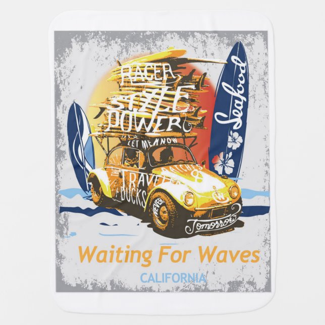 waiting for waves baby blanket (Front)