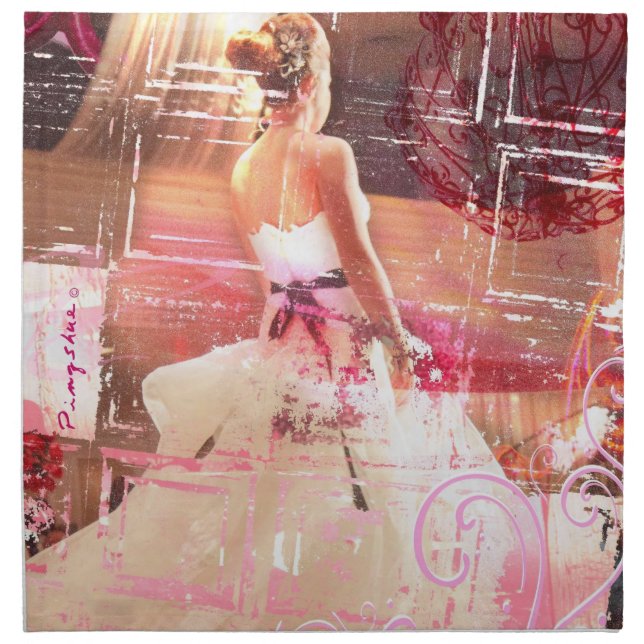 waiting pink cloth large napkin (Front)