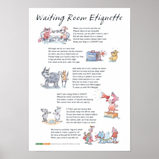Waiting Room Etiquette A3 Poster
