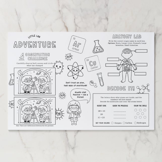 Waiting Room Kids Activity Placemat (Front)