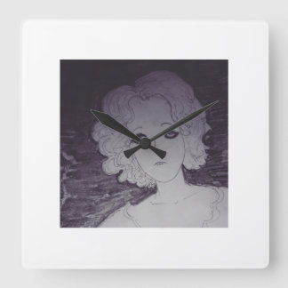 Waiting square wall clock